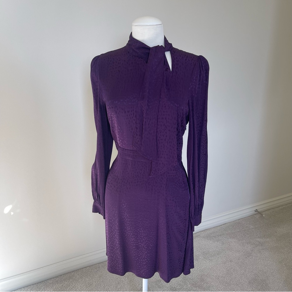 Leopard Print turtle neck flare dress